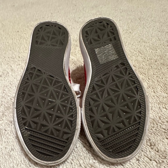 Red sequin converse style high top sneakers size girls 12 - Picture 4 of 5